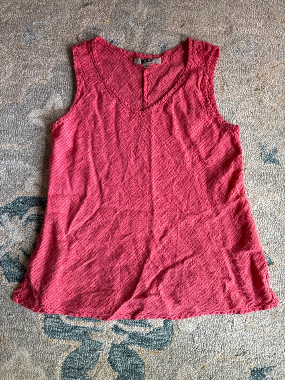 St. John's Bay Coral Pink Textured V-Neck Sleeveless Tank